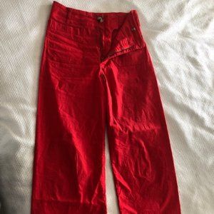 Red Anthropologie bell bottoms